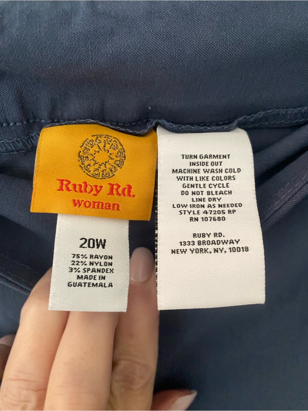 Ruby Rd. Deep Navy Pull-On Capris - Picture 3 of 4